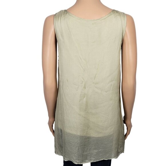 Soft Surroundings Women's Gold Shimmery 100% Silk Boho Tank Tunic Top Size XS - Picture 6 of 10